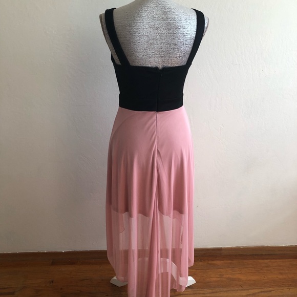 Pompous Girly Black and Pink Fit Flare Dress - Picture 3 of 8